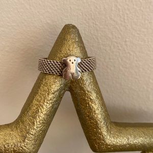 Tous Sterling Silver Ring Bear Mesh Band 925